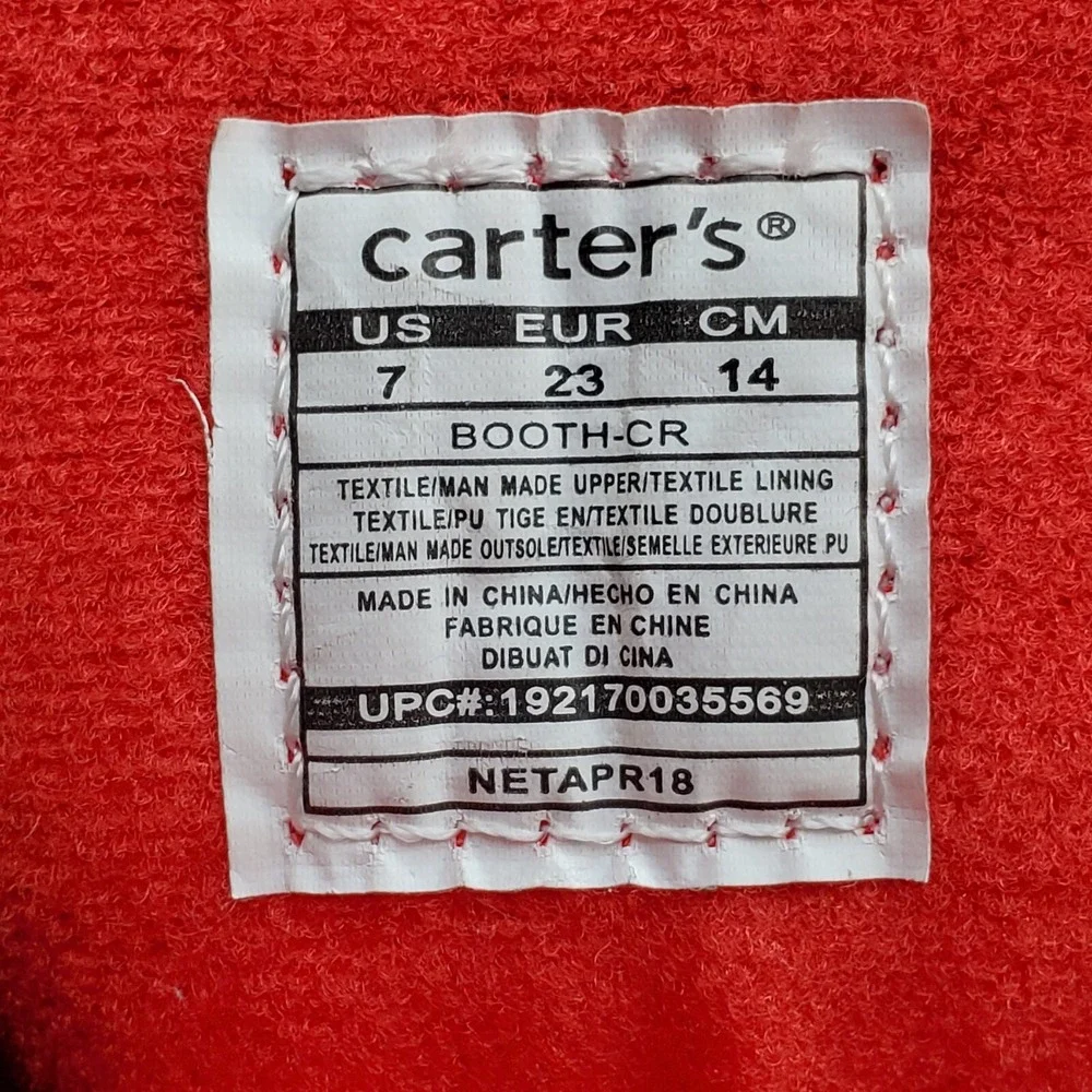Carter's Booth CR Winter Snow Boots Toddler Boys Size 7 Mid Calf Hook Loop Gray